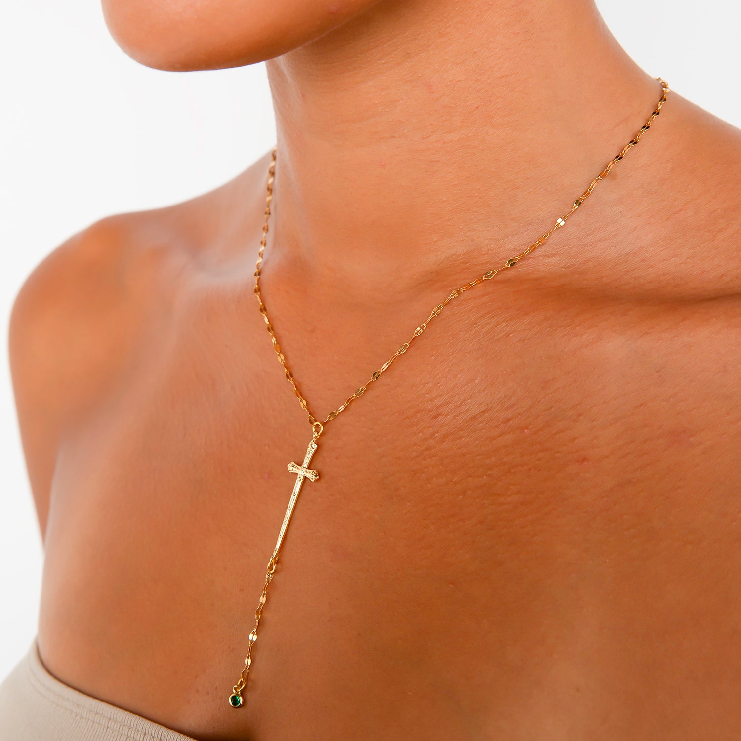 Marin Sword Lariat Necklace