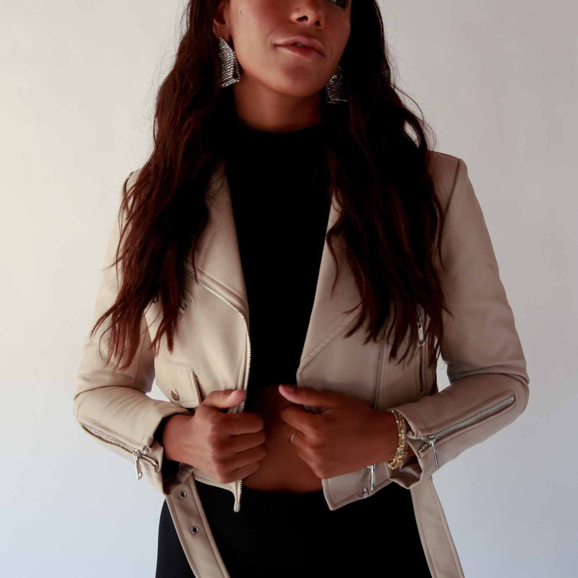 Kelly Nude Moto Jacket
