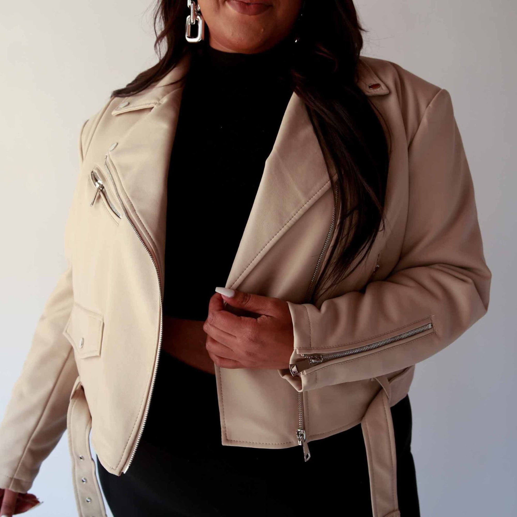 Kelly Nude Moto Jacket
