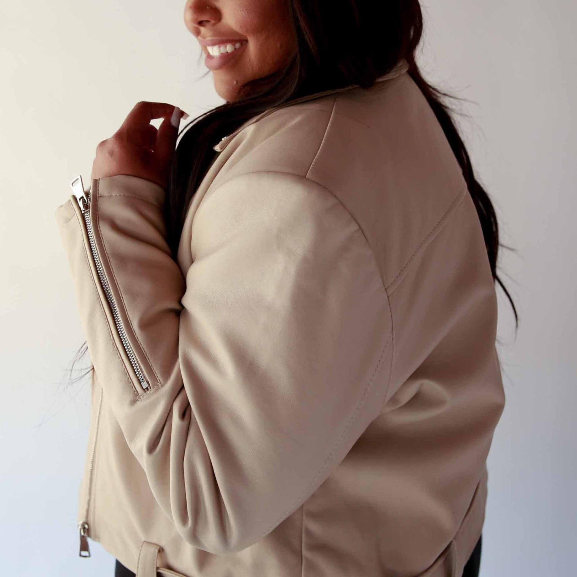Kelly Nude Moto Jacket