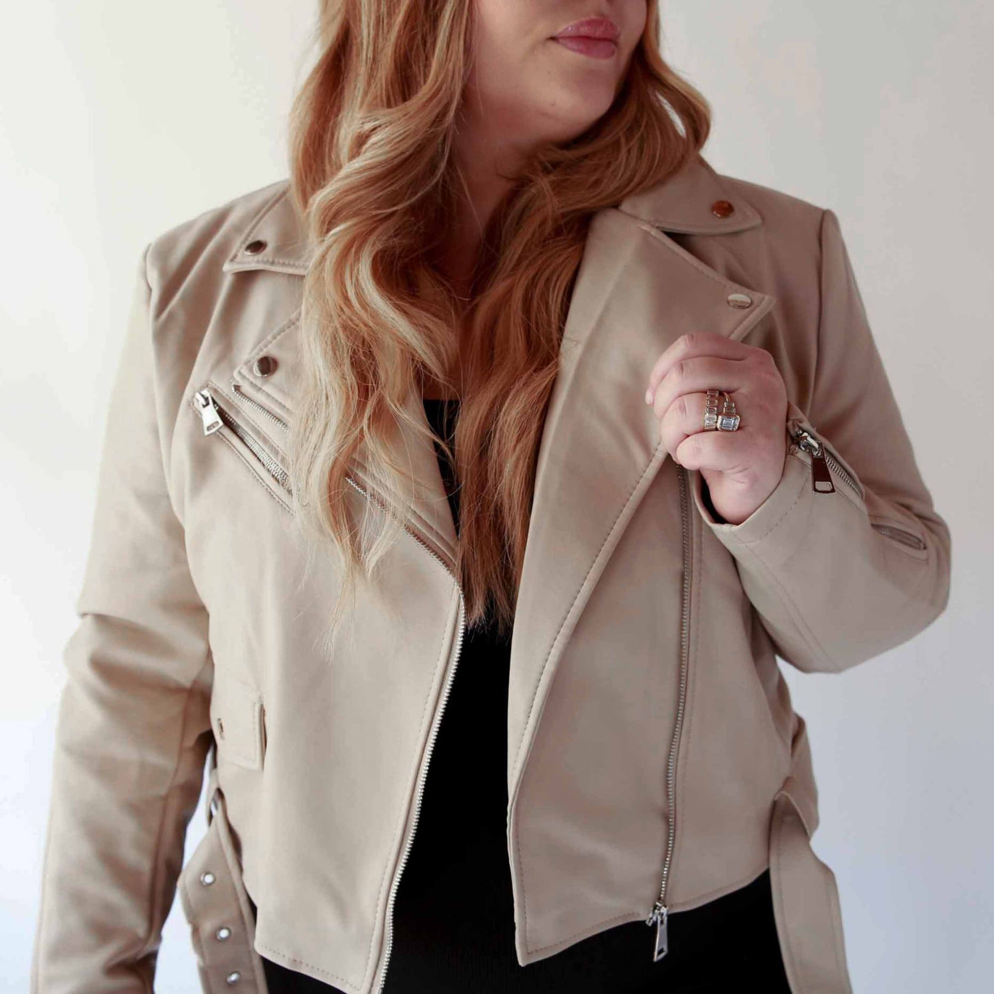 Kelly Nude Moto Jacket
