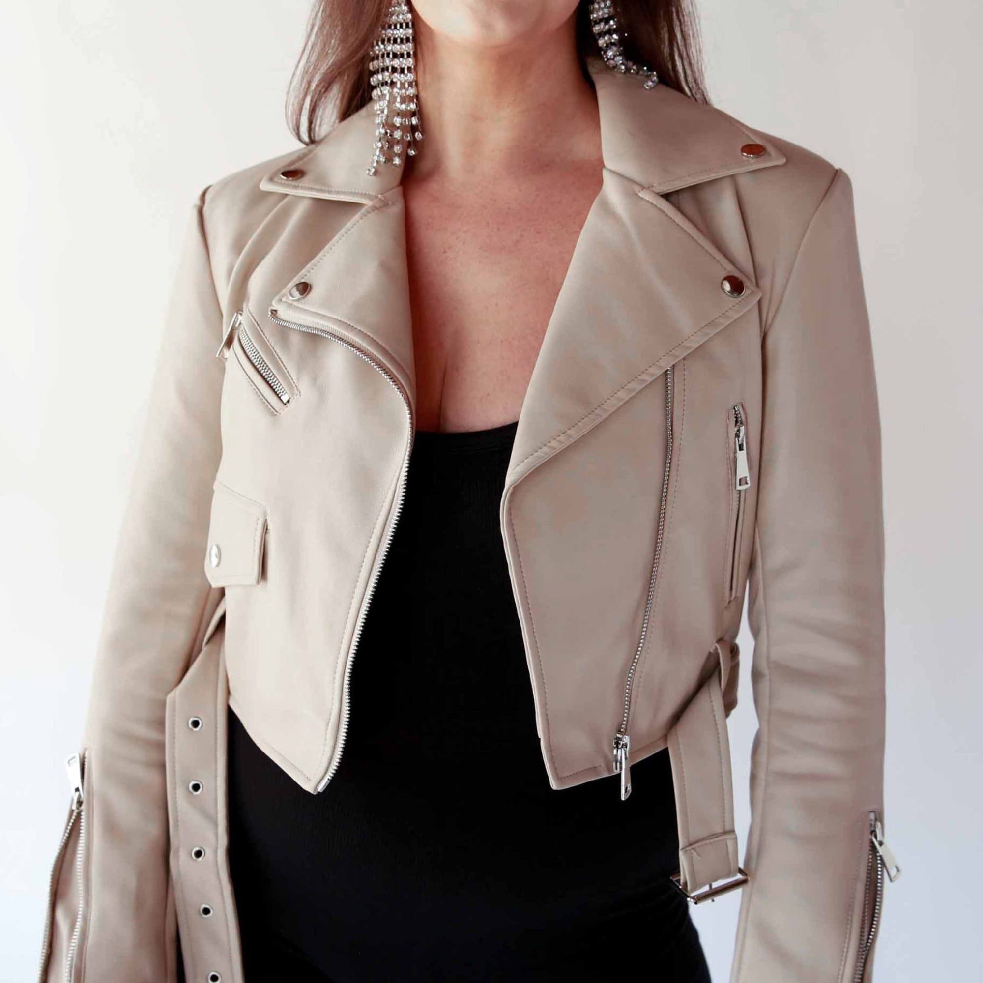 Kelly Nude Moto Jacket
