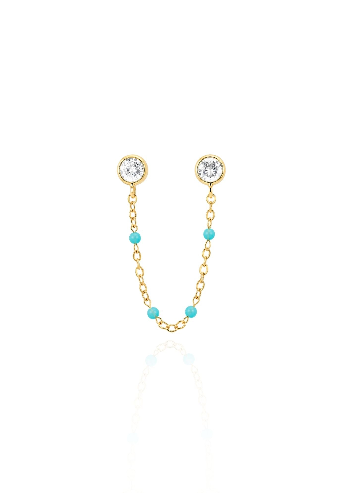 Skye Double Chain Teal Earring