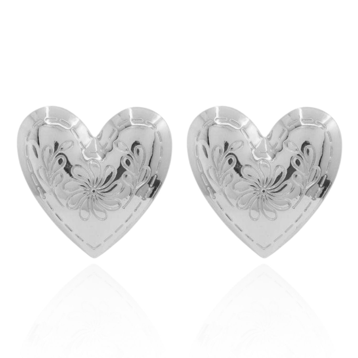 Dolly Heart Silver Earrings