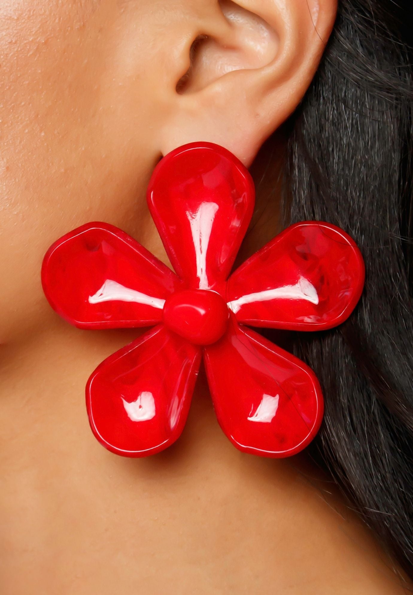 Poppy Red Earrings