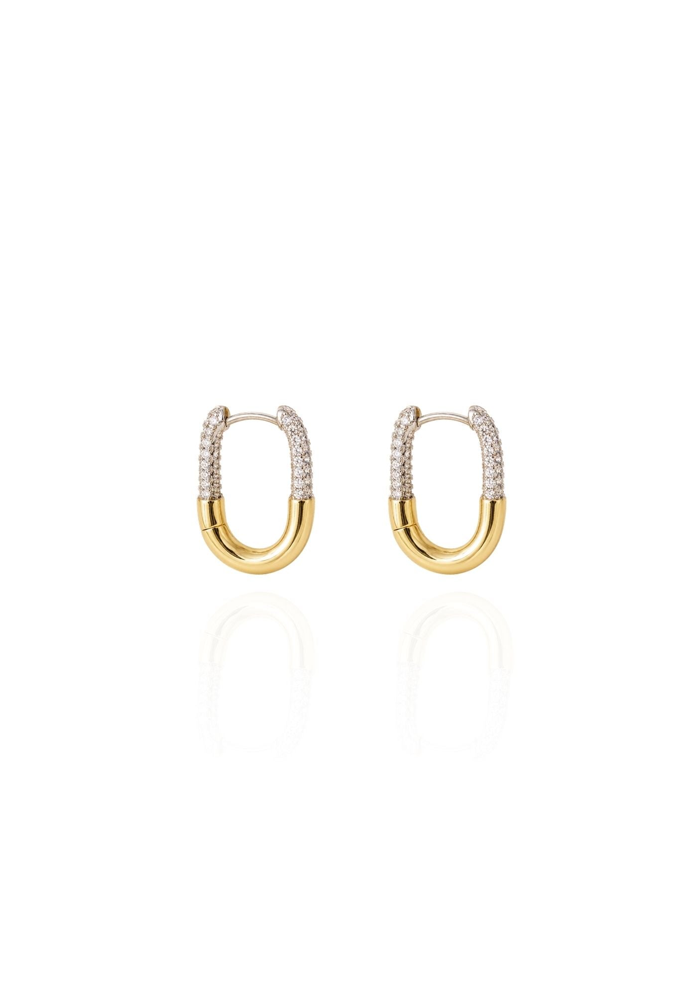 Demi Two-Tone Huggie Earrings