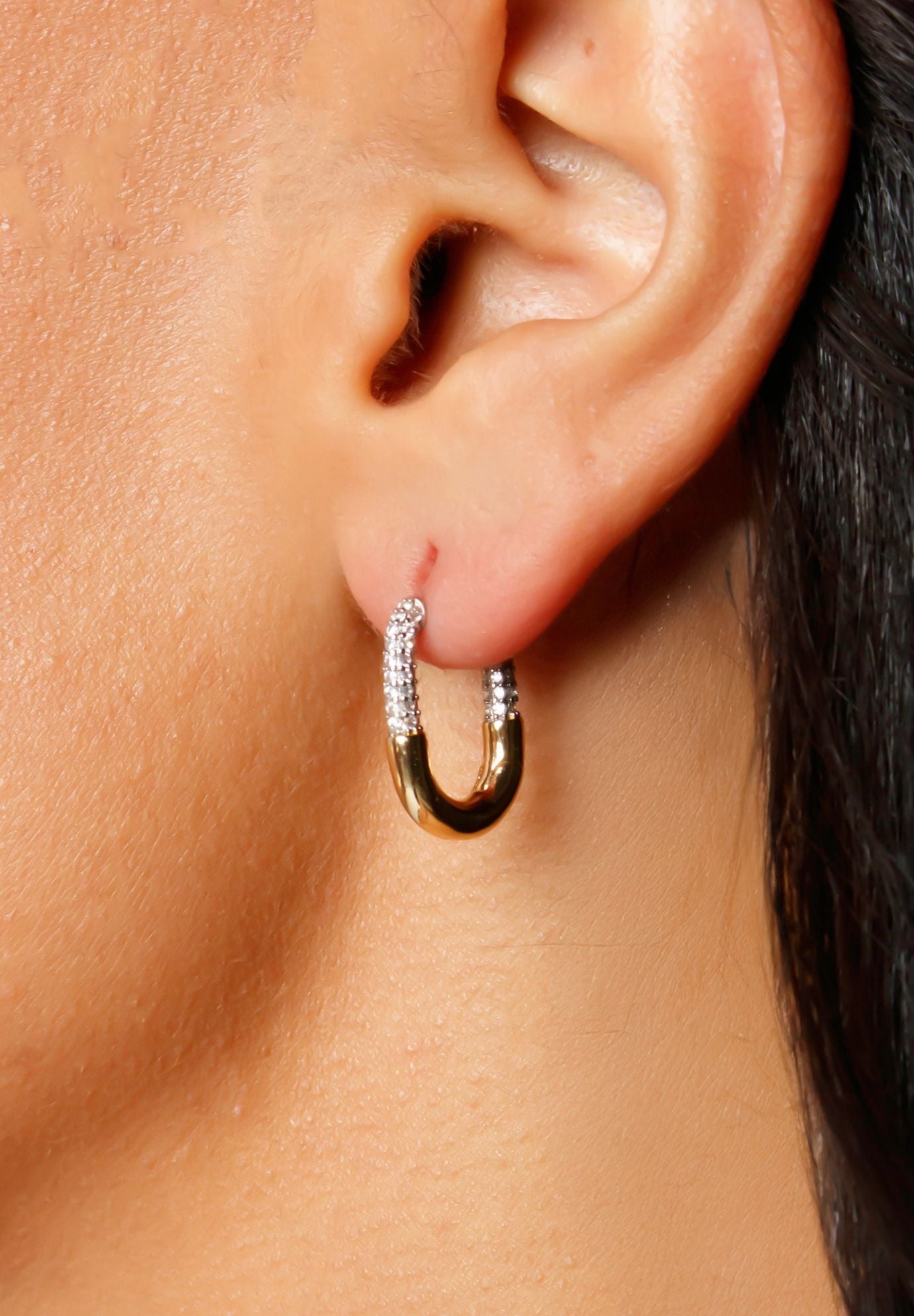 Demi Two-Tone Huggie Earrings