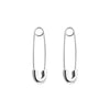 Avril Safety Pin Silver Earrings