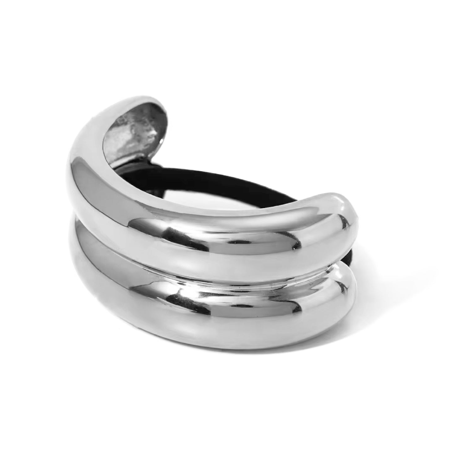 Double Dome Pony Tail Cuff Silver