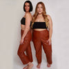 Coralie Brown Leather Pants