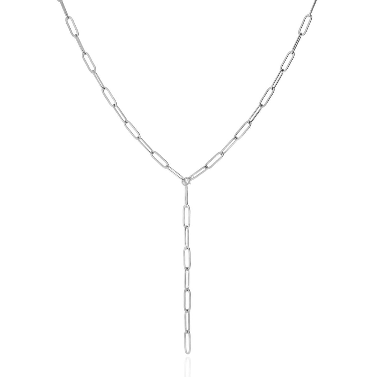 Wyn Silver Lariat Necklace