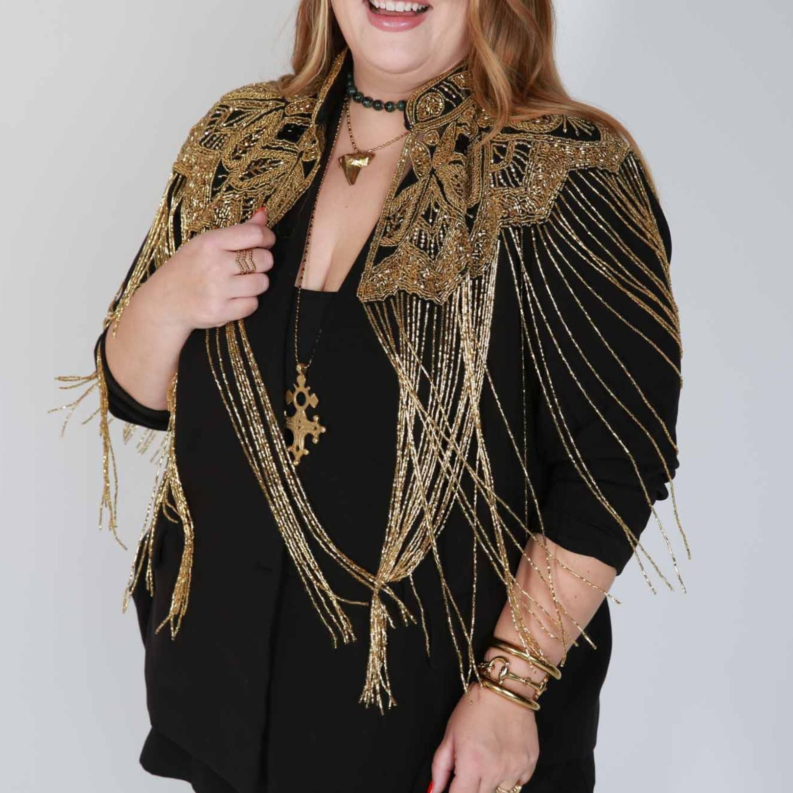 Gold Beaded Cape