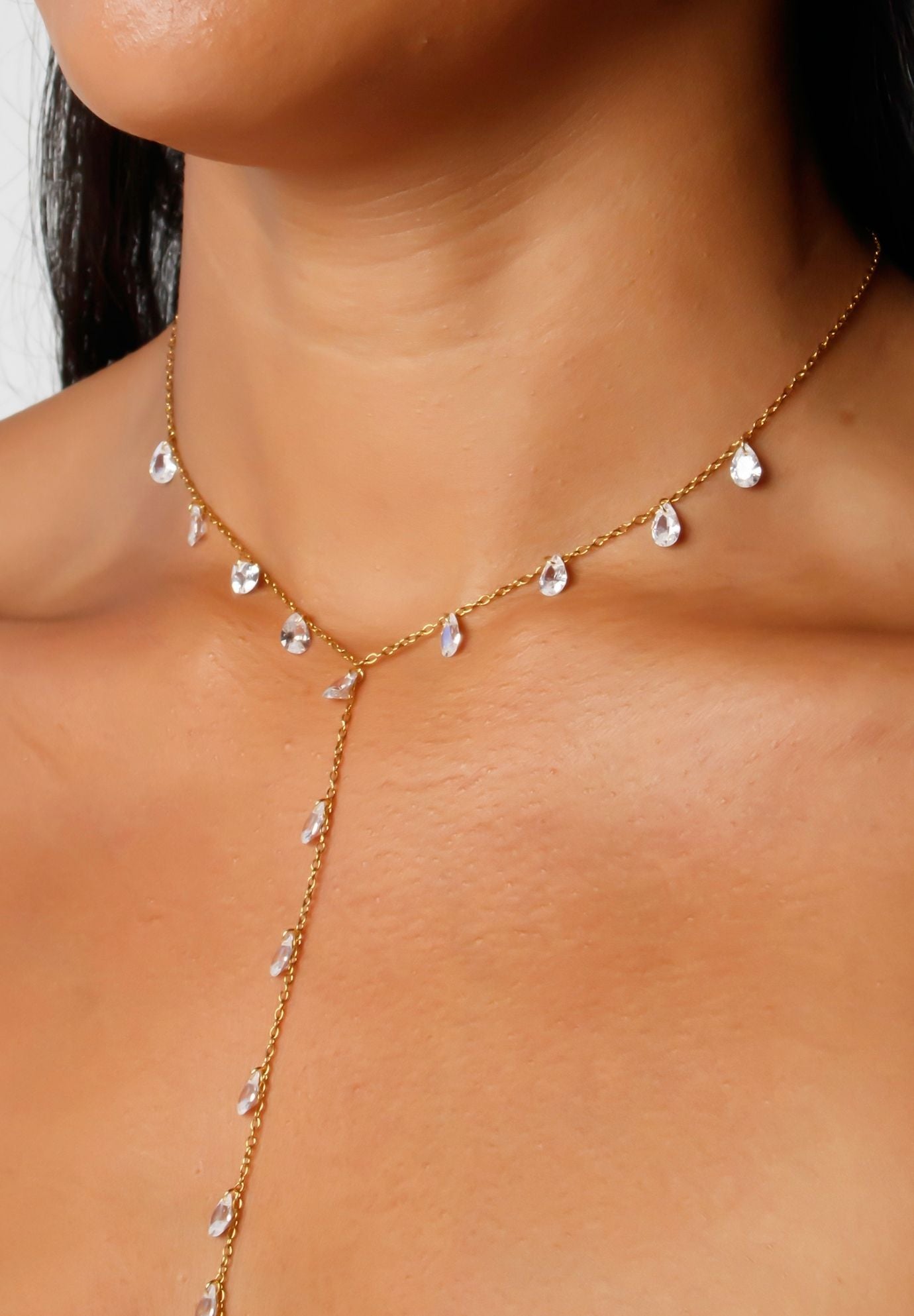 Delia CZ Lariat Necklace