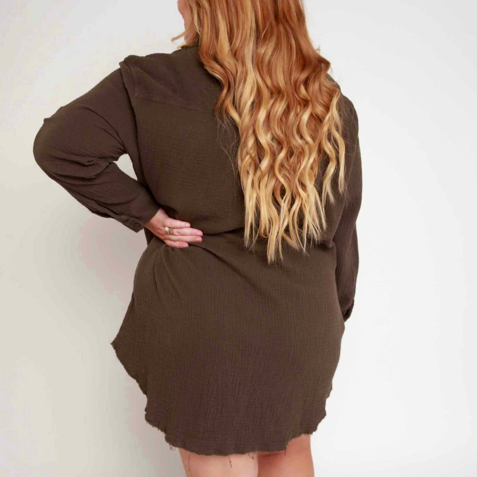Olive Button Up Dress