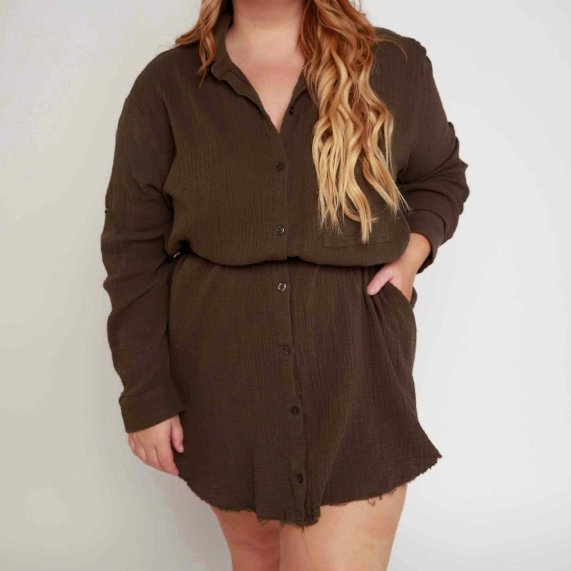 Olive Button Up Dress