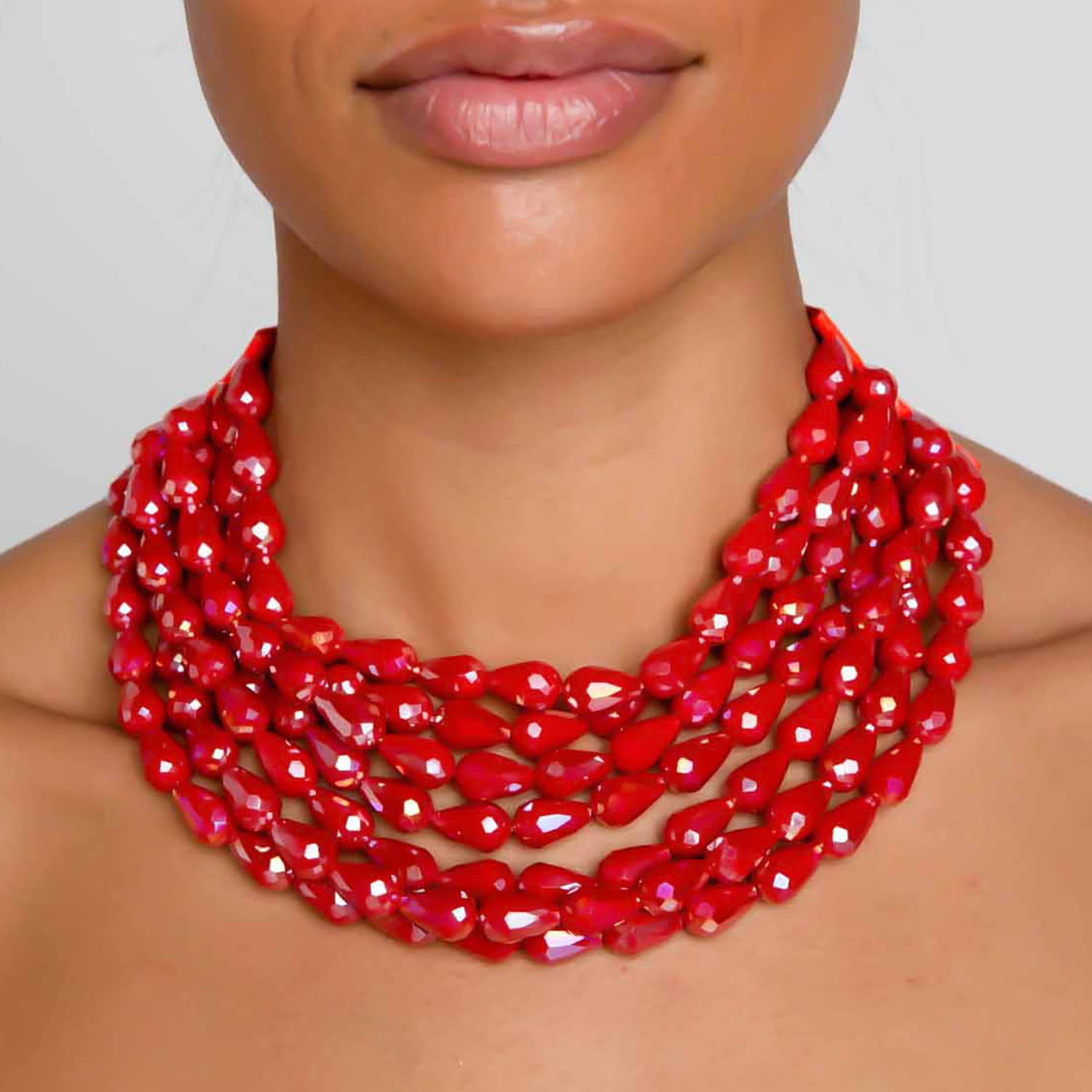 Phoebe Red Pear Necklace