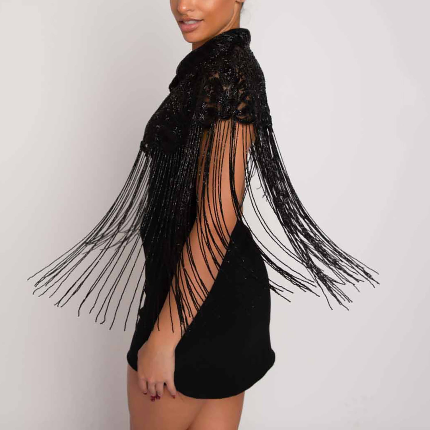 Black Beaded Cape