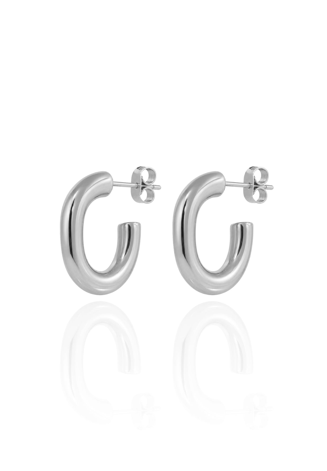 U Hoops Earrings Silver