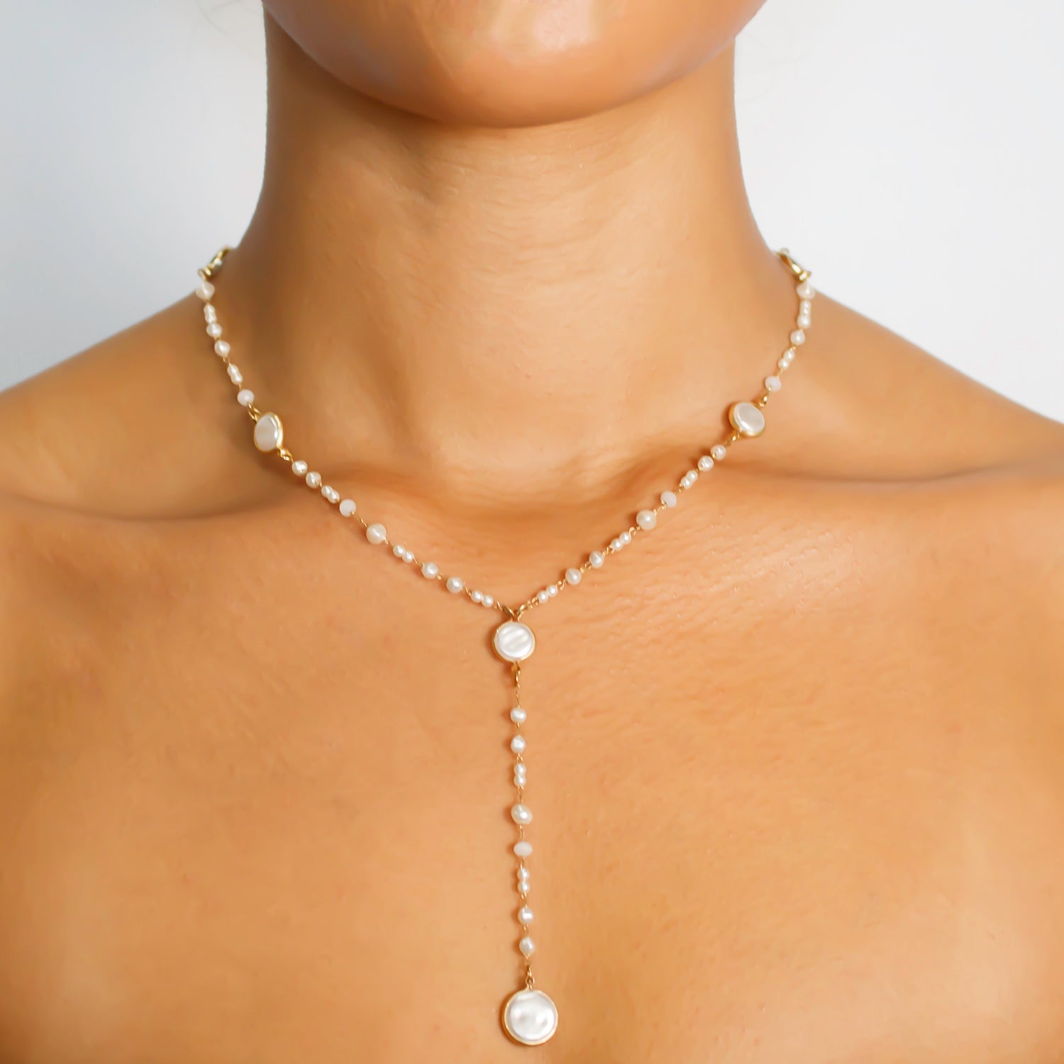 Mae Pearl Lariat Necklace
