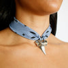 Denim Bandana Shark Necklace