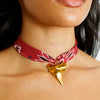Maroon Bandana Shark Necklace