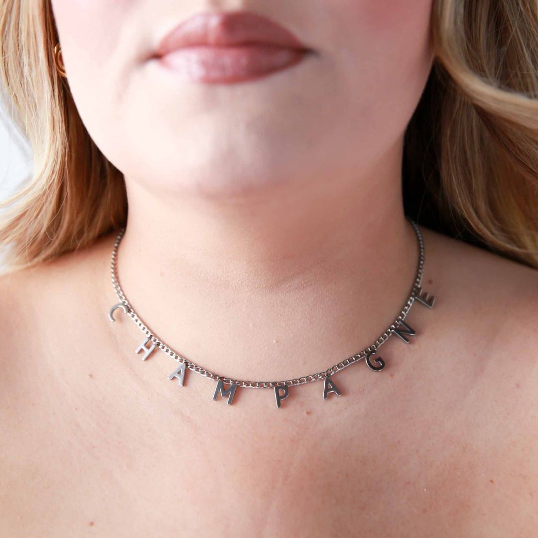 Champagne Necklace Silver